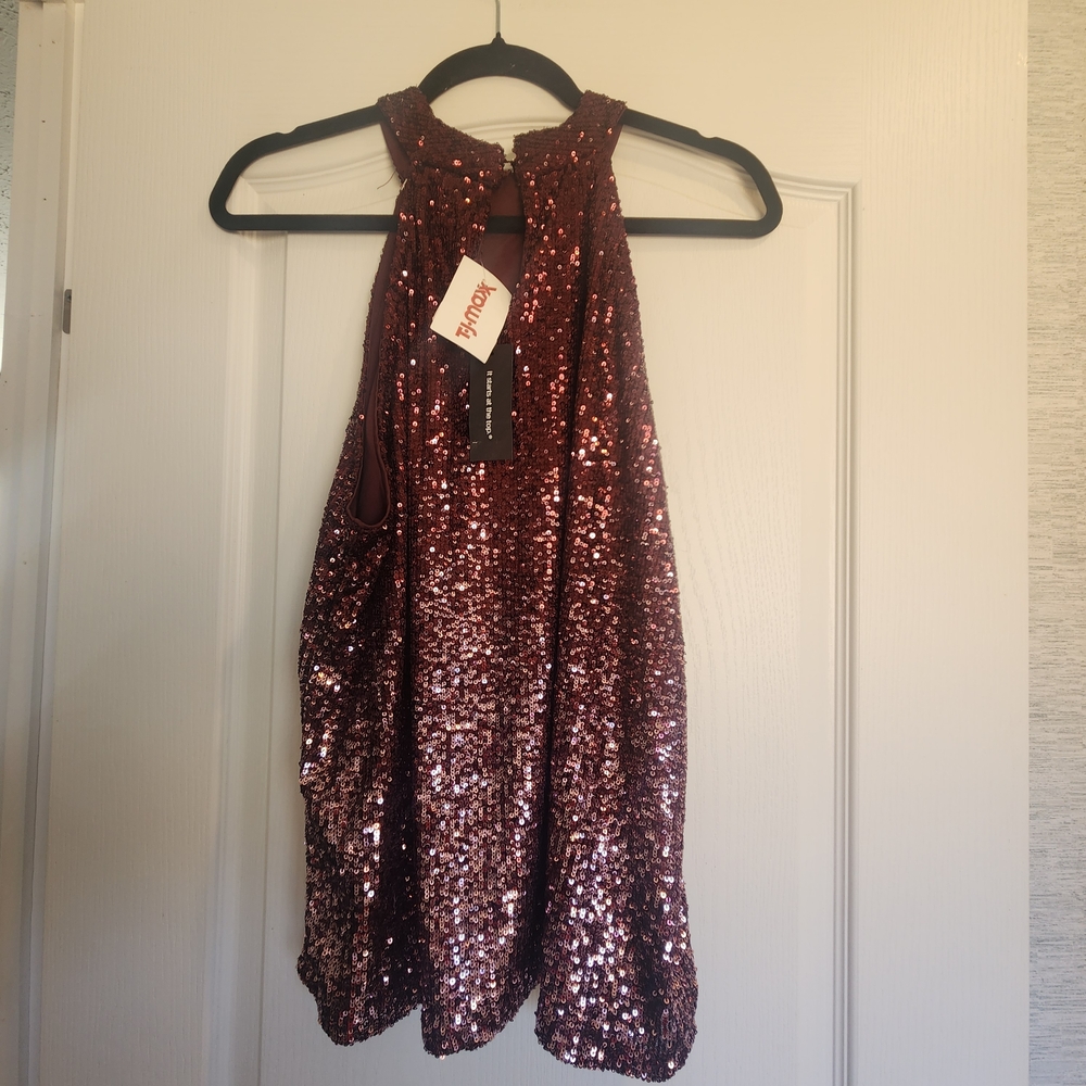 *Cable & Gauge Sequin Blouse In Shimmering Rose BNWT* - Picture 3 of 6